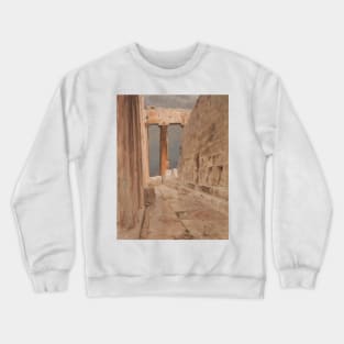 North Peristyle of the Parthenon, Athens by Frederic Edwin Church Crewneck Sweatshirt